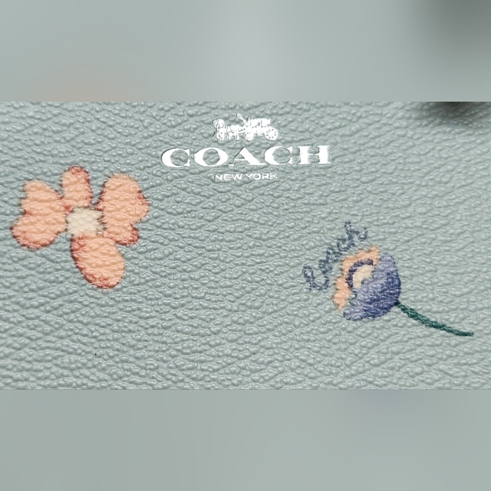 COACH Light Teal Key Pouch NWT C1672G - Picture 5 of 13
